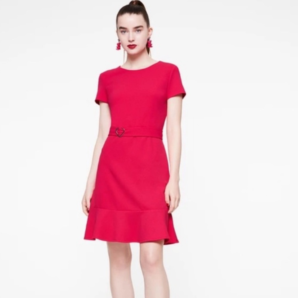 NWT Betsey Johnson Hot Pink Heart Belt Dress 2